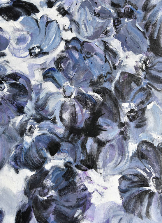 Oversized Abstract Flower Oil Painting,Modern Canvas Art #Q8W7