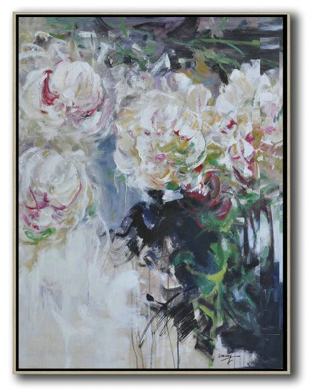 Hame Made Extra Large Vertical Abstract Flower Oil Painting,Acrylic Painting On Canvas #L5O9